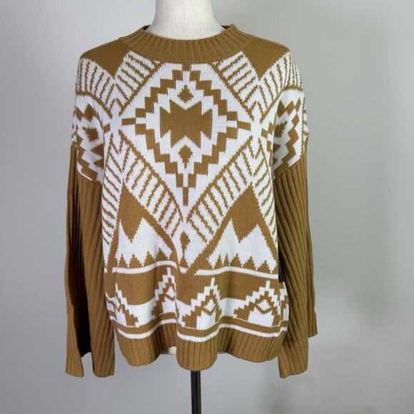 Wrangler Retro Southwestern Bell Sleeve Sweater Womens Small NWT Western Cowgirl - Picture 1 of 14